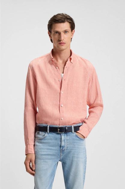 REGULAR-FIT BUTTON-DOWN SHIRT IN LINEN