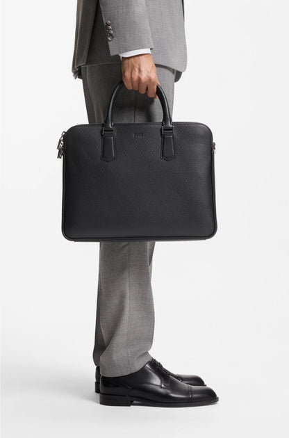 ITALIAN-LEATHER DOCUMENT CASE WITH EMBOSSED LOGO