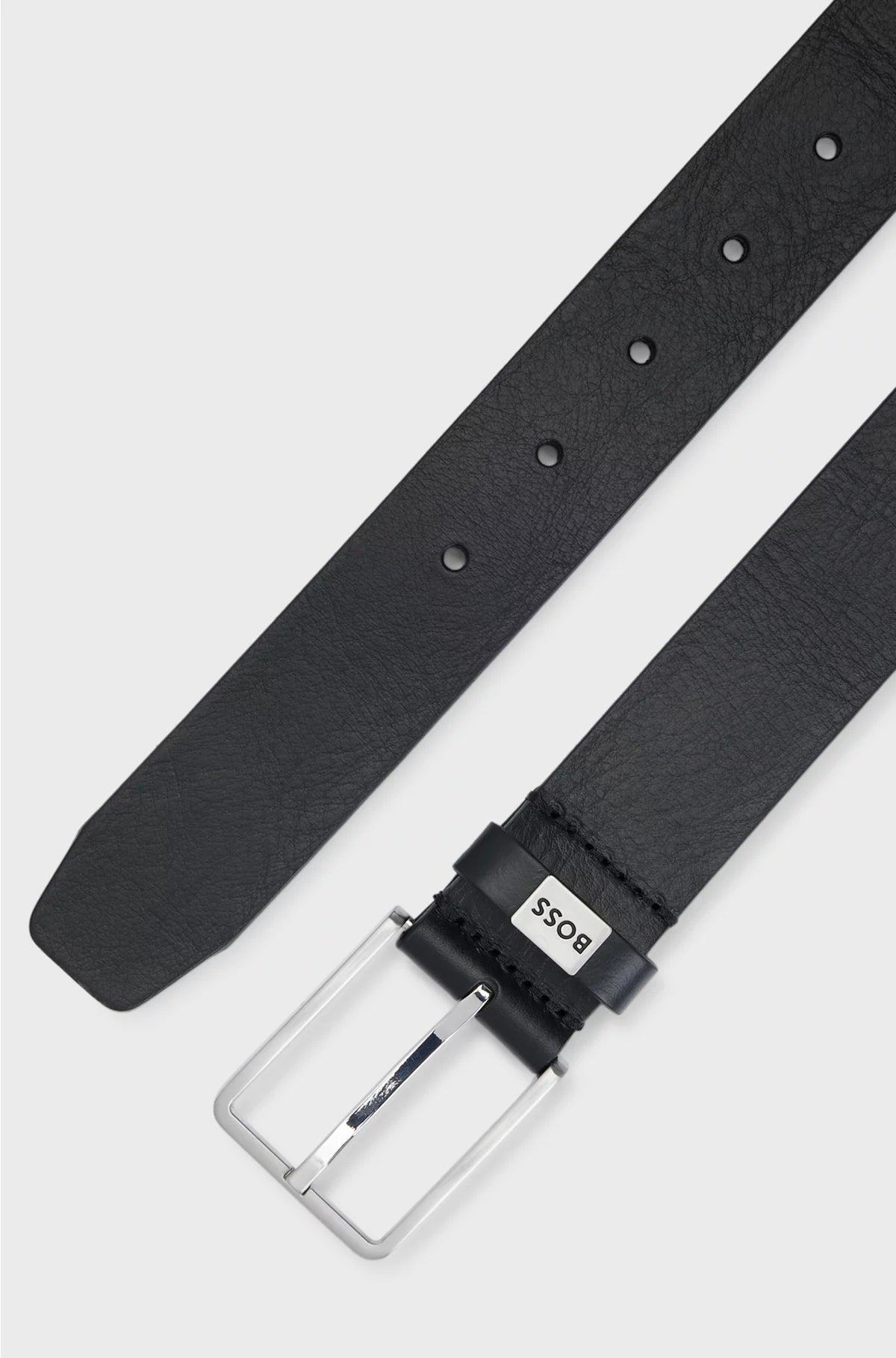 ITALIAN-LEATHER BELT WITH LOGO KEEPER