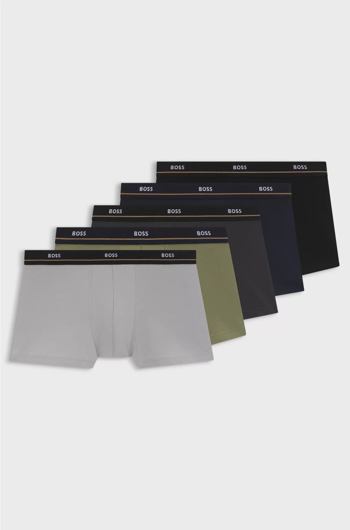 FIVE-PACK OF STRETCH-COTTON TRUNKS WITH LOGO WAISTBANDS
