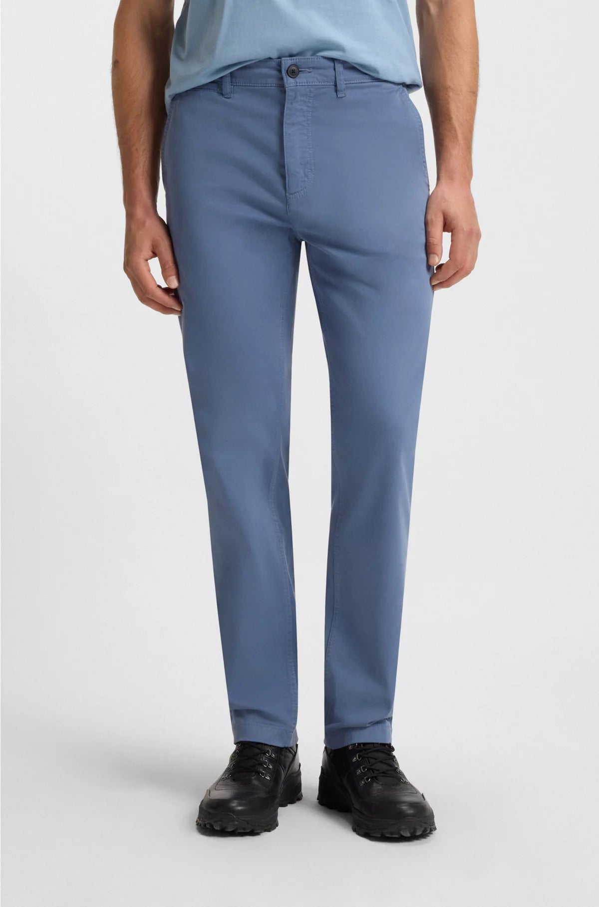 REGULAR-FIT TROUSERS IN STRETCH-COTTON SATIN