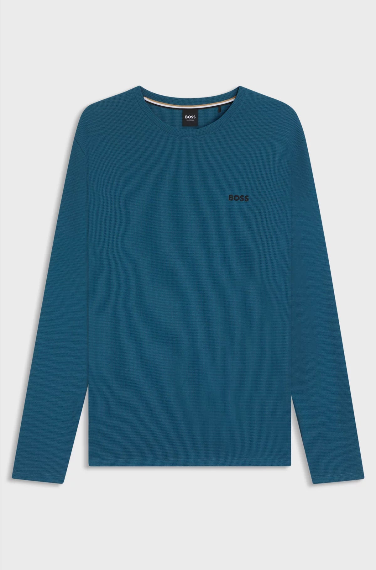 WAFFLE-STRUCTURED PYJAMA T-SHIRT IN A COTTON BLEND