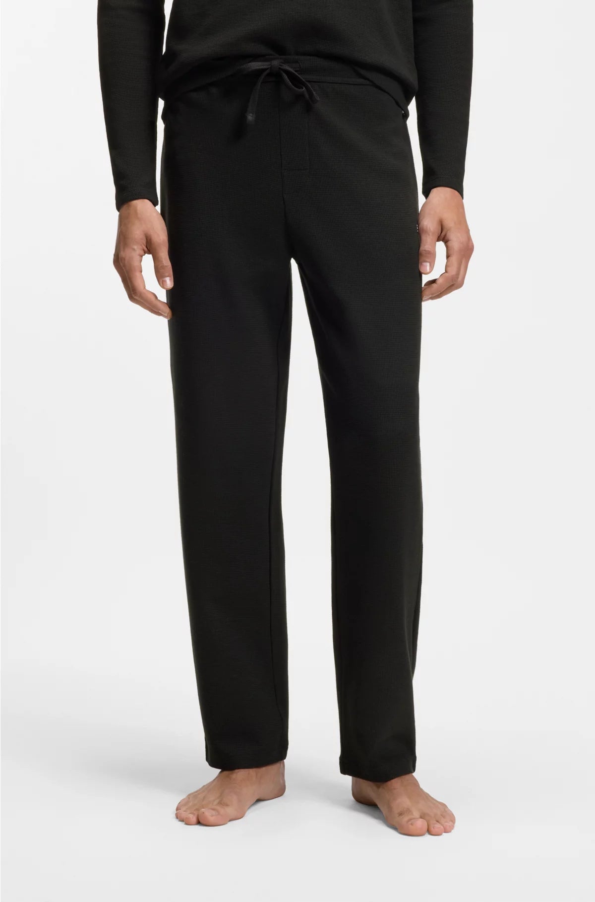 COTTON-BLEND PYJAMA BOTTOMS WITH EMBROIDERED LOGO
