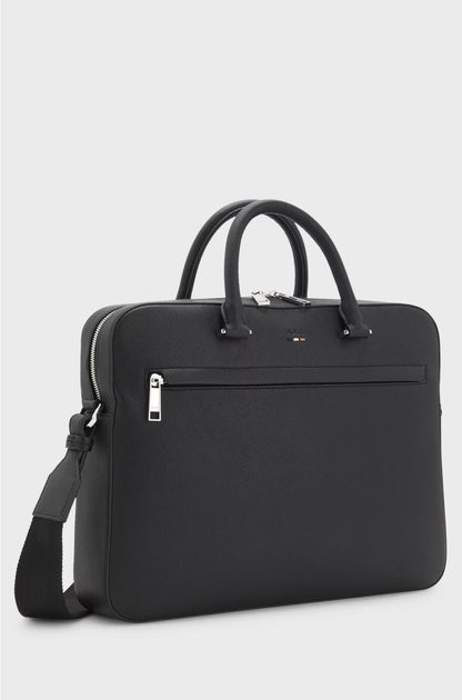DOCUMENT CASE IN GRAINED FAUX LEATHER WITH SIGNATURE TRIMS