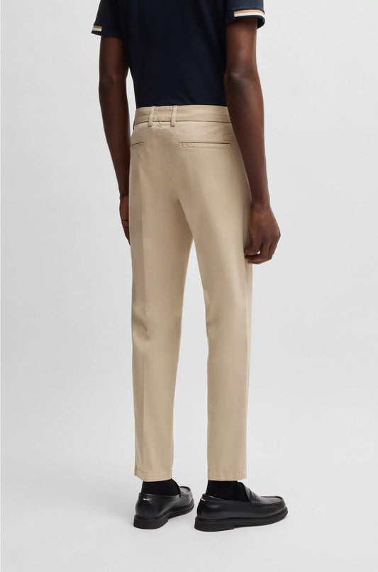SLIM-FIT TROUSERS IN COTTON-BLEND SATIN