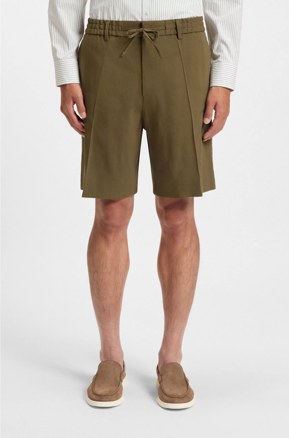 FORMAL SHORTS IN A LINEN BLEND
