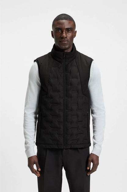 DOWN-FILLED GILET WITH WELDED-LOGO PATTERN