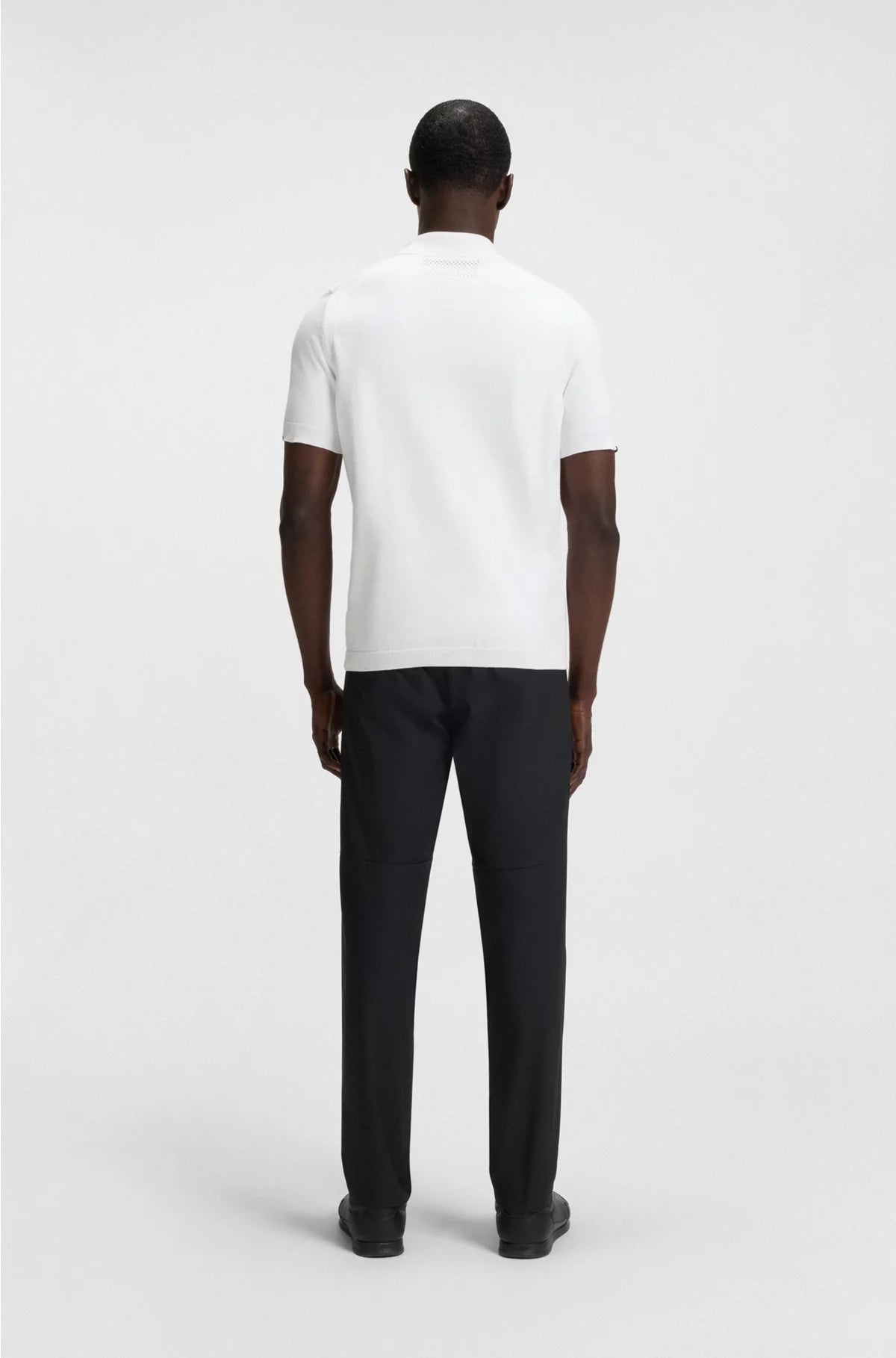 ZIP-NECK KNIT POLO SWEATER IN COTTON