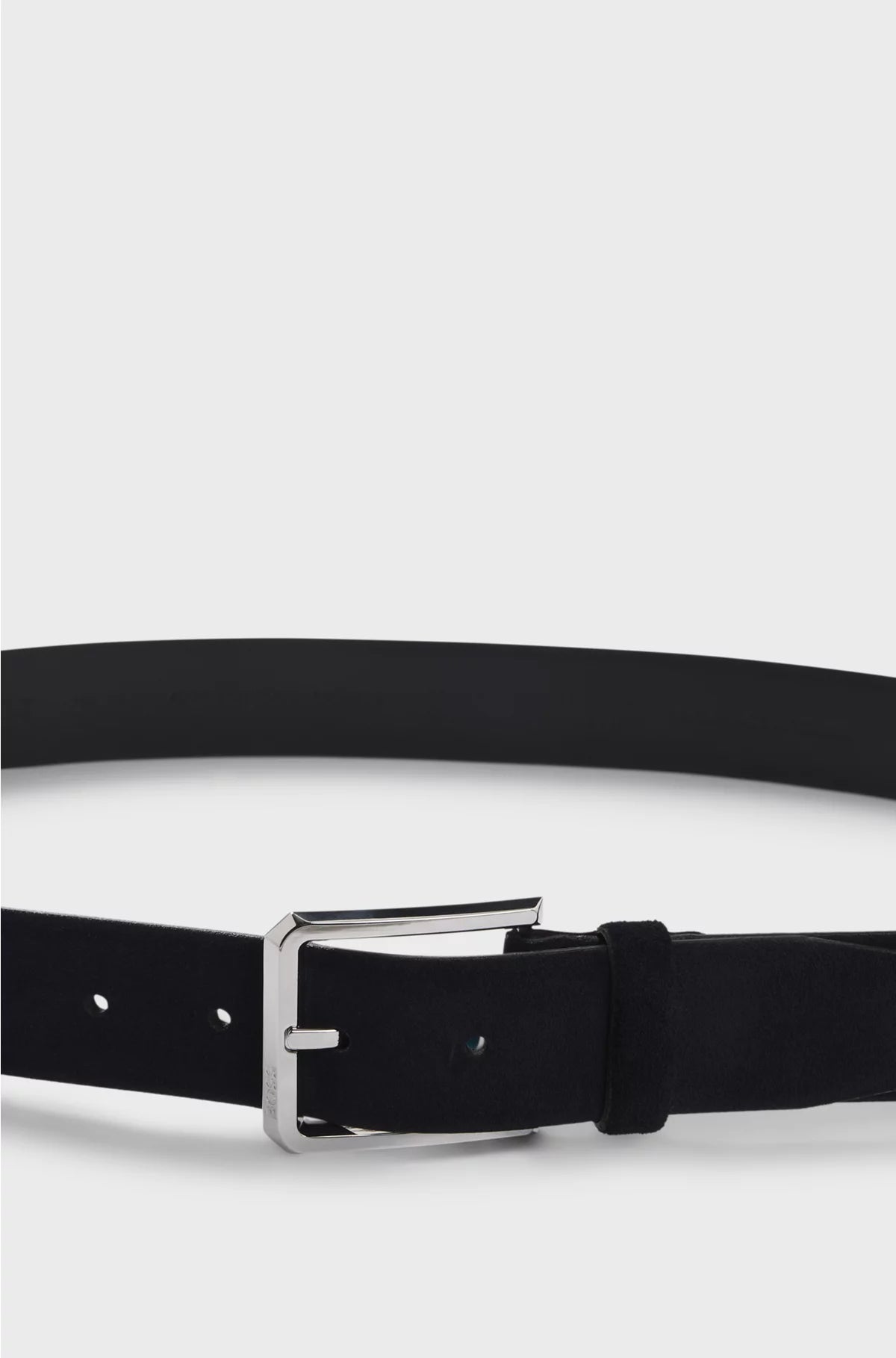 SUEDE BELT WITH SILVER-TONE BUCKLE