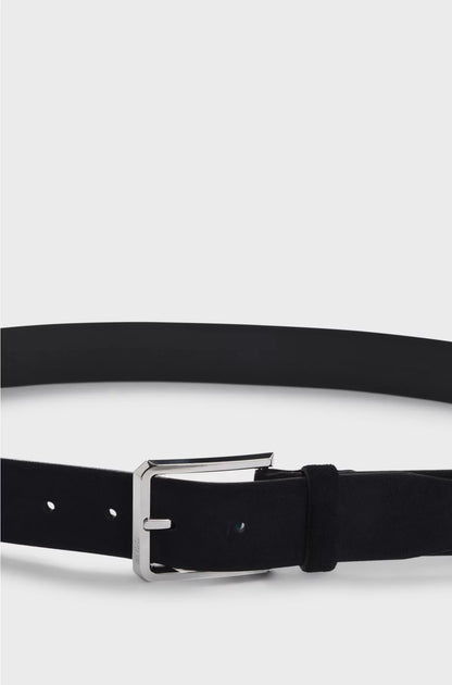 SUEDE BELT WITH SILVER-TONE BUCKLE