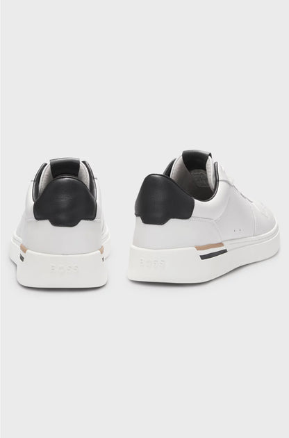 LEATHER TRAINERS WITH LOGO DETAILS