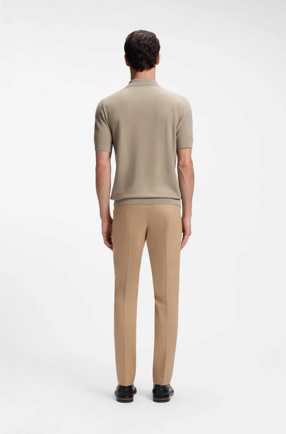 KNIT POLO IN MERINO WOOL WITH NATURAL STRETCH