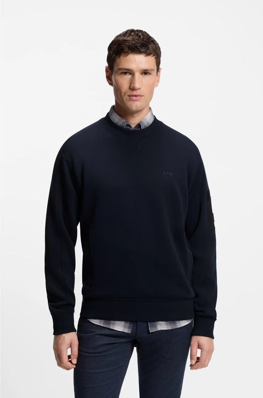 COTTON-BLEND SWEATSHIRT WITH ZIPPED SLEEVE POCKET