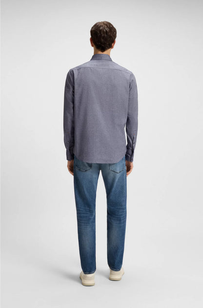 REGULAR-FIT SHIRT IN STRETCH-COTTON DOBBY