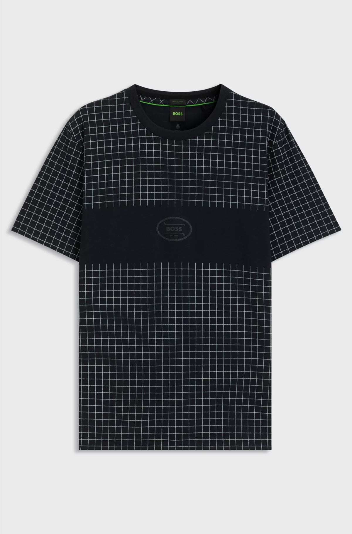PIMA-COTTON T-SHIRT WITH CHECK PRINT