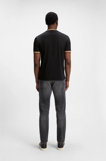 MERCERISED-COTTON SLIM-FIT T-SHIRT WITH CONTRAST TRIMS