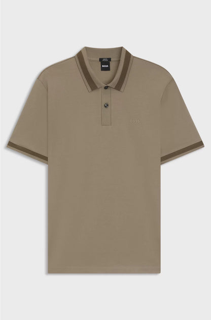 MERCERISED-COTTON SLIM-FIT POLO SHIRT WITH STRUCTURED TRIMS