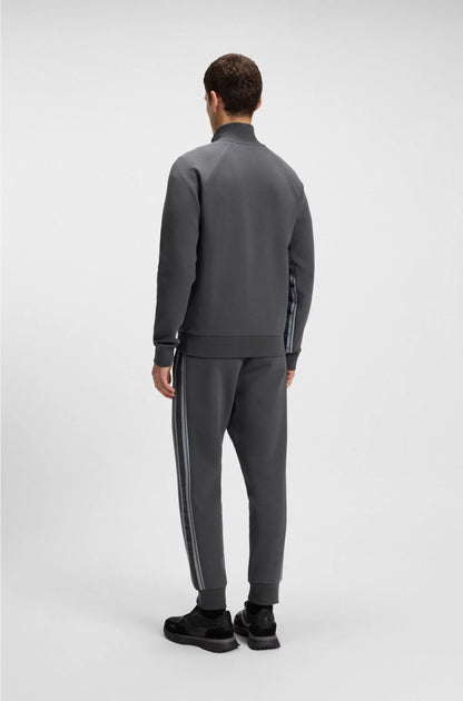 REGULAR-FIT TRACKSUIT SET IN STRETCH COTTON WITH STRIPED TRIMS