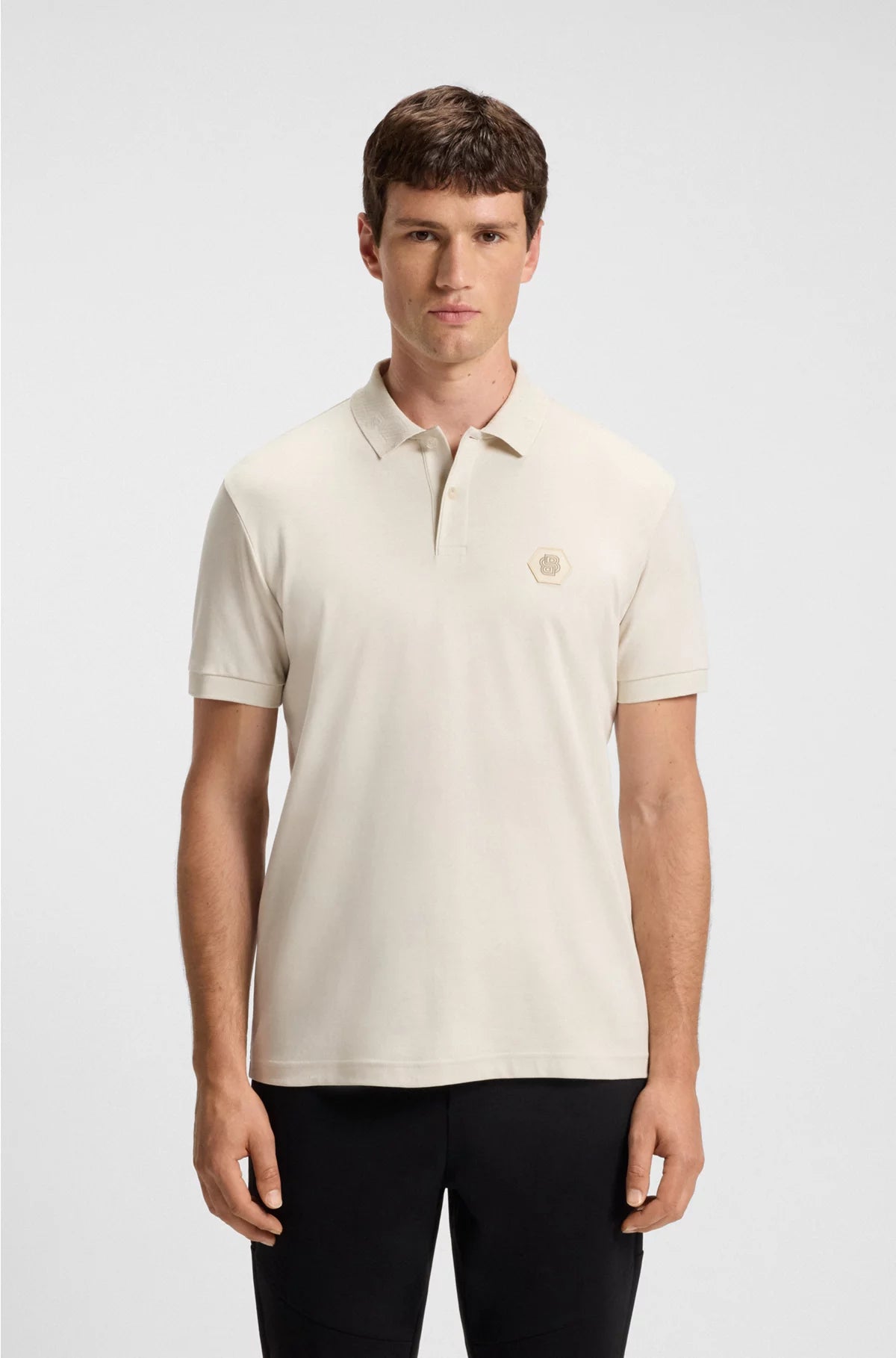 PIMA-COTTON POLO SHIRT WITH DOUBLE B MONOGRAM