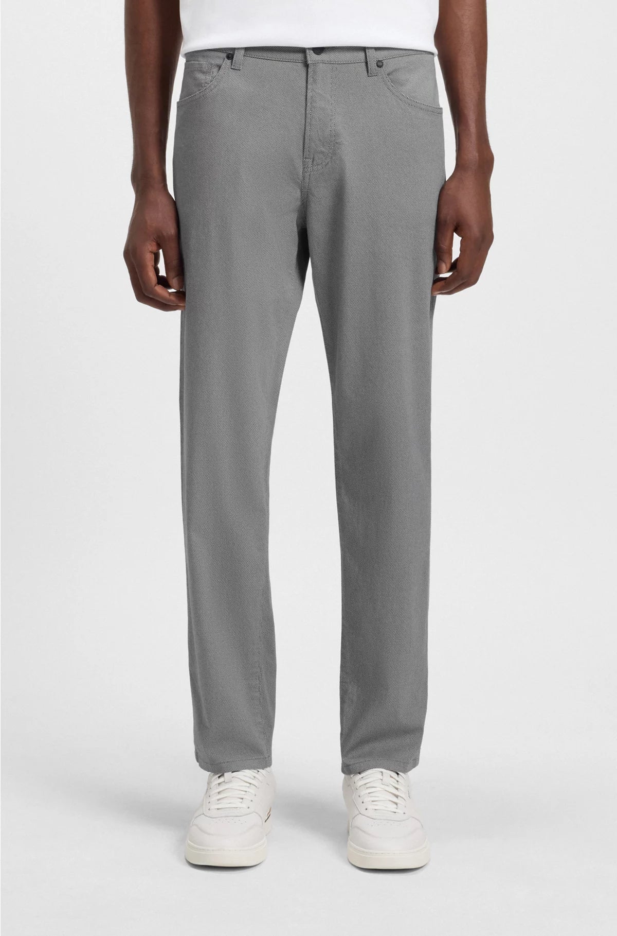 MAINE REGULAR-FIT TROUSERS INMICRO-PATTERNED STRETCH COTTON