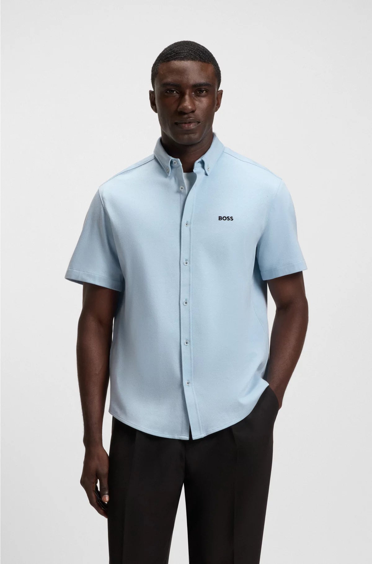 REGULAR-FIT SHIRT IN DYNAMIC COTTON JERSEY
