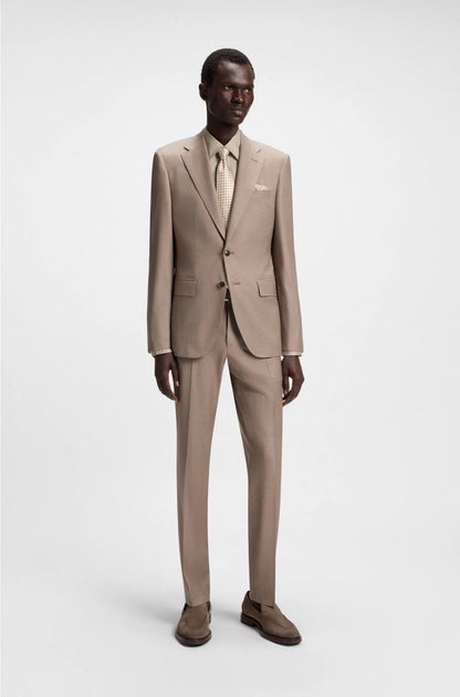 SLIM-FIT SHIRT IN ITALIAN-MADE COTTON-BLEND POPLIN