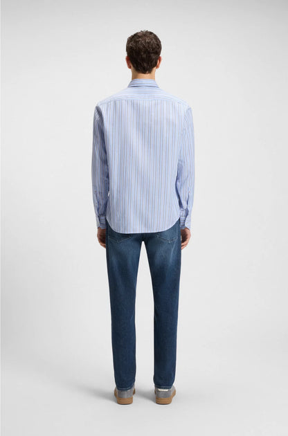 REGULAR-FIT SHIRT IN STRIPED STRETCH COTTON