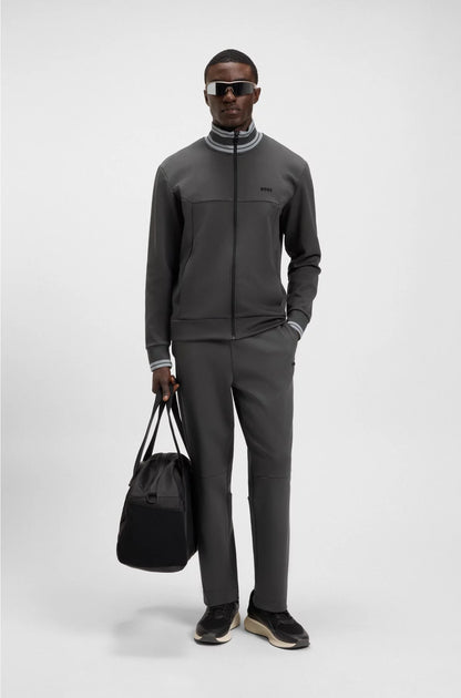COTTON-BLEND TRACKSUIT BOTTOMS WITH STRIPED WAISTBAND