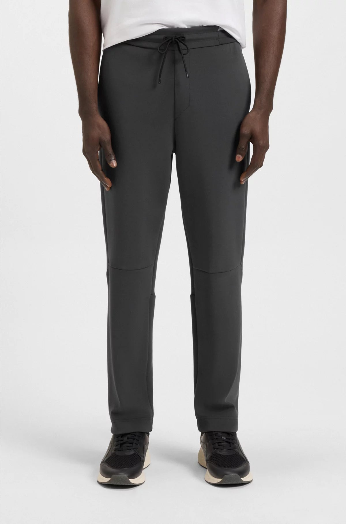 COTTON-BLEND TRACKSUIT BOTTOMS WITH STRIPED WAISTBAND
