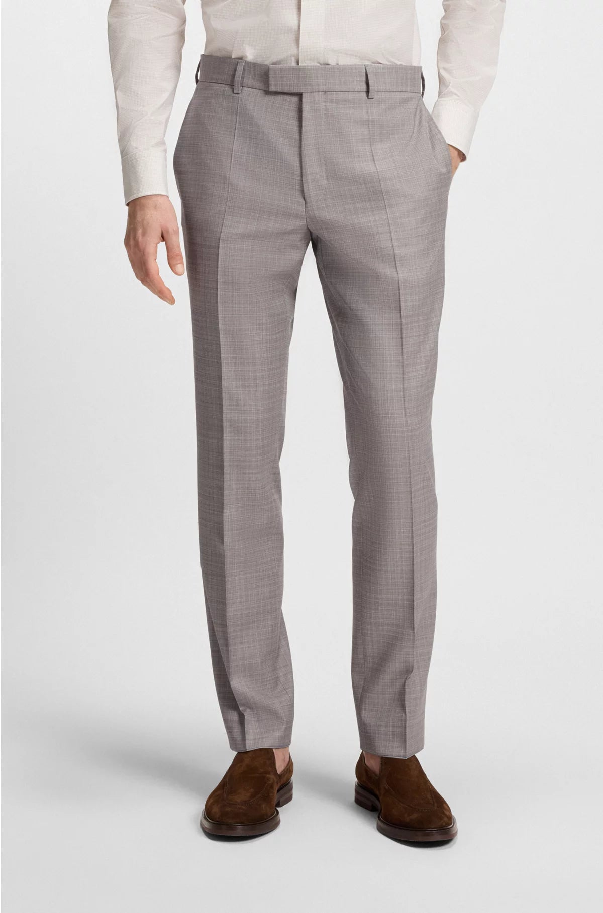 REGULAR-FIT SUIT IN CHECKED VIRGIN WOOL