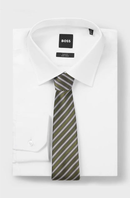 DIAGONAL-STRIPE TIE IN ITALIAN SILK JACQUARD