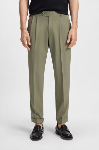 TAPERED-FIT TROUSERS INMICRO-PATTERNED VIRGIN WOOL