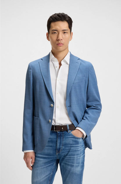 SLIM-FIT BLAZER INMICRO-PATTERNED COMFORT-STRETCH CLOTH