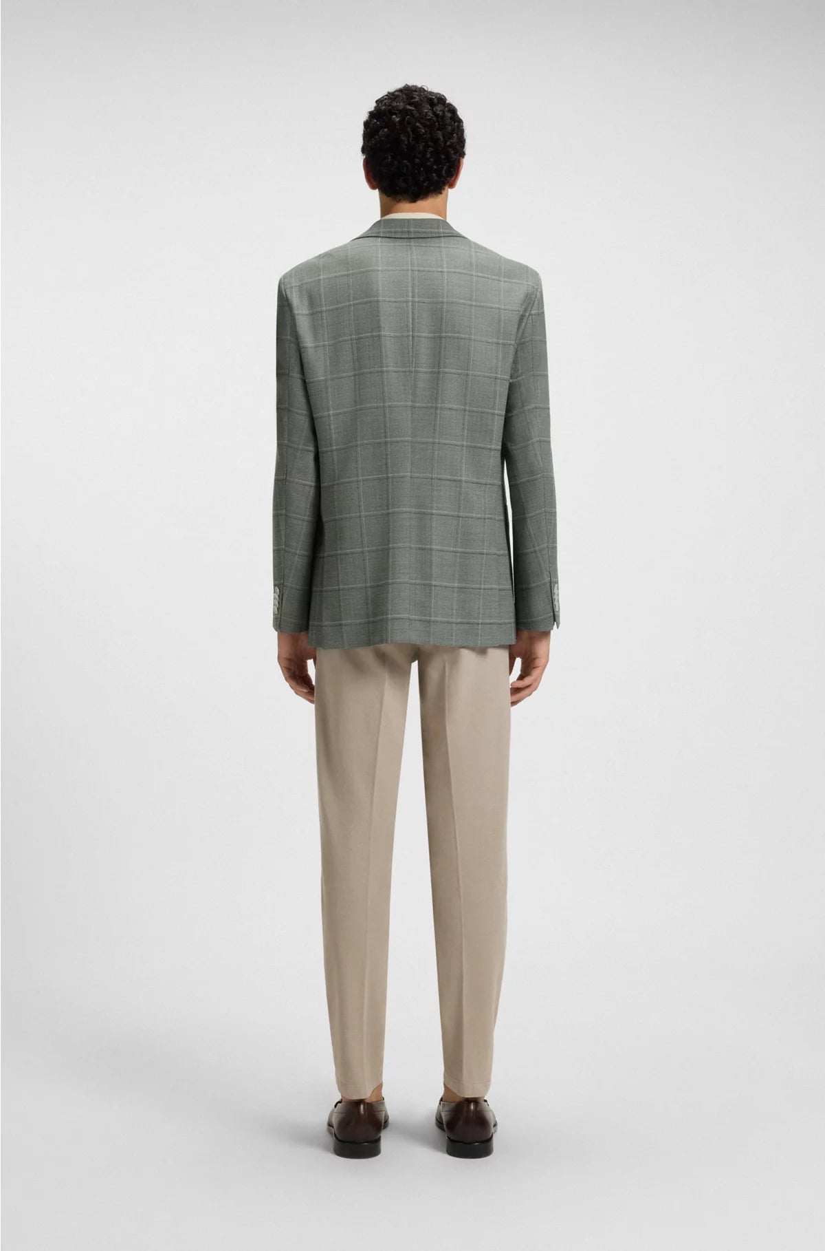 REGULAR-FIT BLAZER IN A CHECKED WOOL BLEND