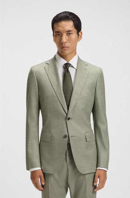 SLIM-FIT BLAZER IN PATTERNED STRETCH FABRIC