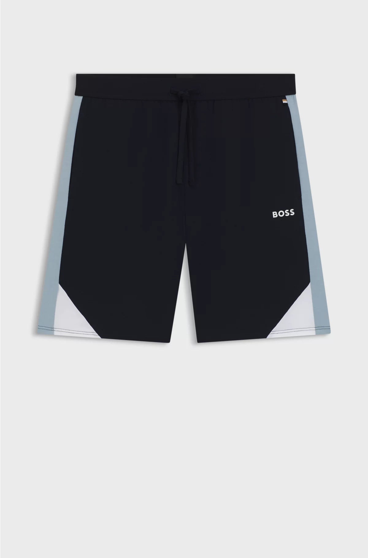 COTTON-BLEND PYJAMA SHORTS WITH CONTRAST PANELS