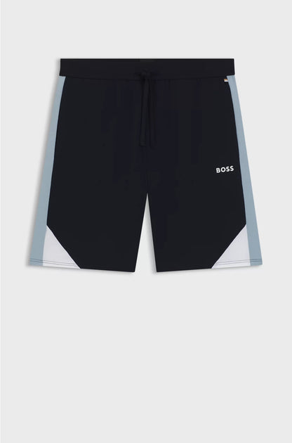 COTTON-BLEND PYJAMA SHORTS WITH CONTRAST PANELS