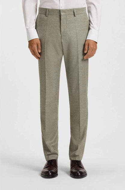 SLIM-FIT TROUSERS IN PATTERNED STRETCH FABRIC