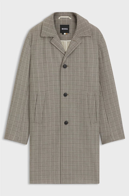 CLASSIC-FIT COAT WITH CHECK PATTERN