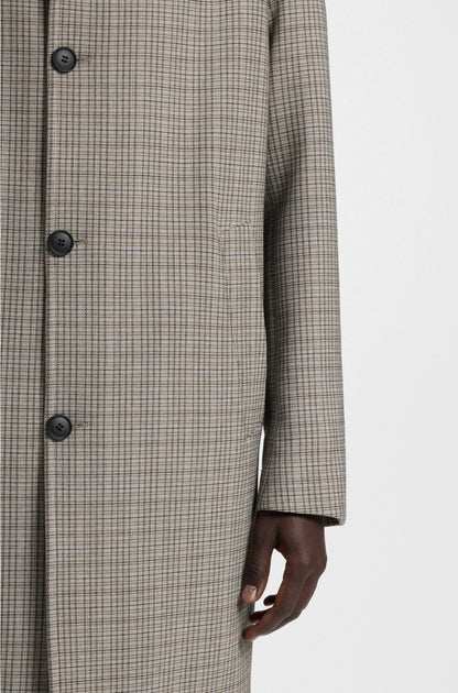 CLASSIC-FIT COAT WITH CHECK PATTERN