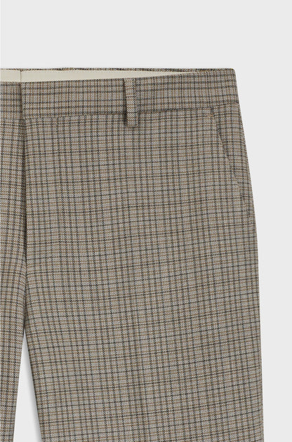 RELAXED-FIT TROUSERS IN CHECKED STRETCH FABRIC
