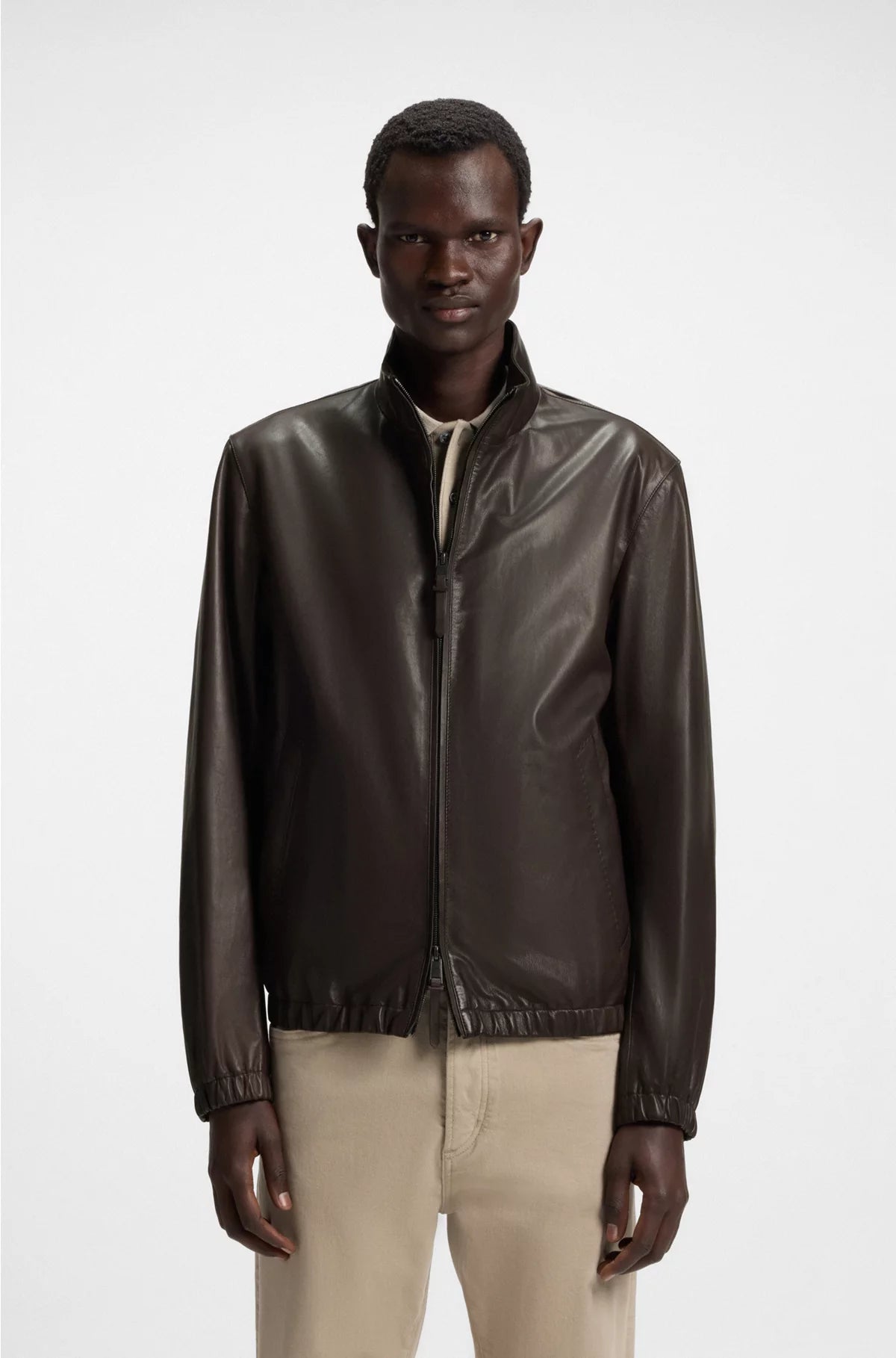 REGULAR-FIT JACKET IN NAPPA LEATHER
