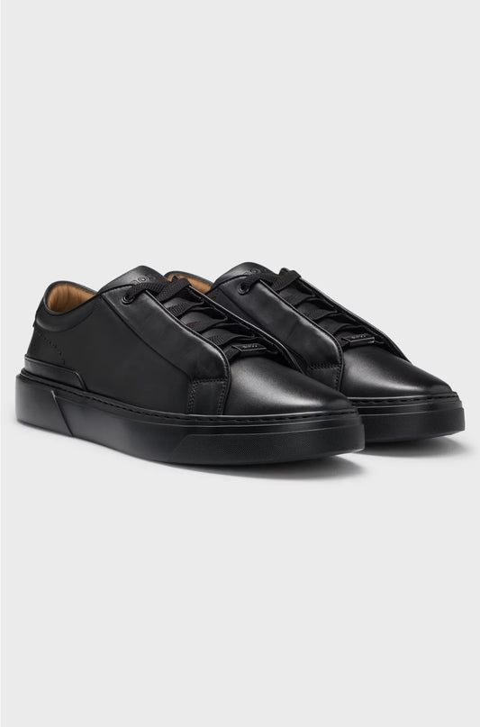 GARY LEATHER TRAINERS WITH HIDDEN LACES