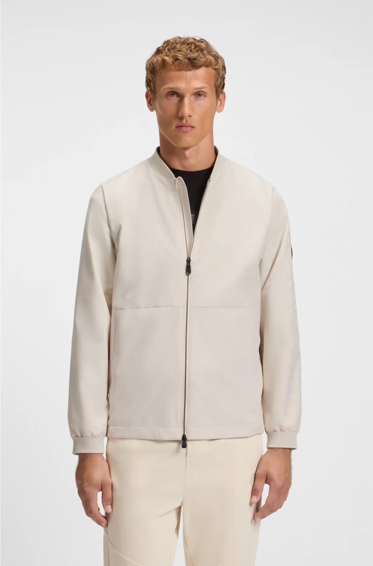WATER-REPELLENT BOMBER JACKET WITH DOUBLE B MONOGRAM JACQUARD