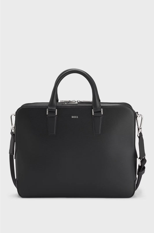 LEATHER DOCUMENT CASE WITH LOGO LETTERING