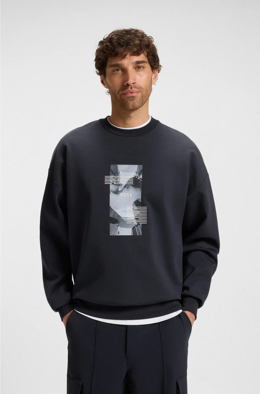 OVERSIZED-FIT COTTON-BLEND SWEATSHIRT WITH PHOTO PRINT