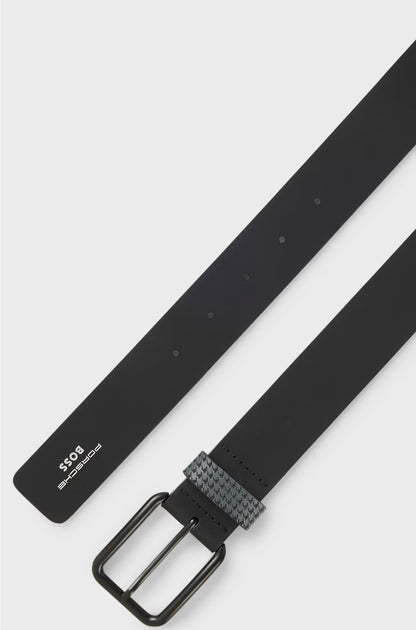 BELT IN ITALIAN LEATHER WITH PATTERNED KEEPER