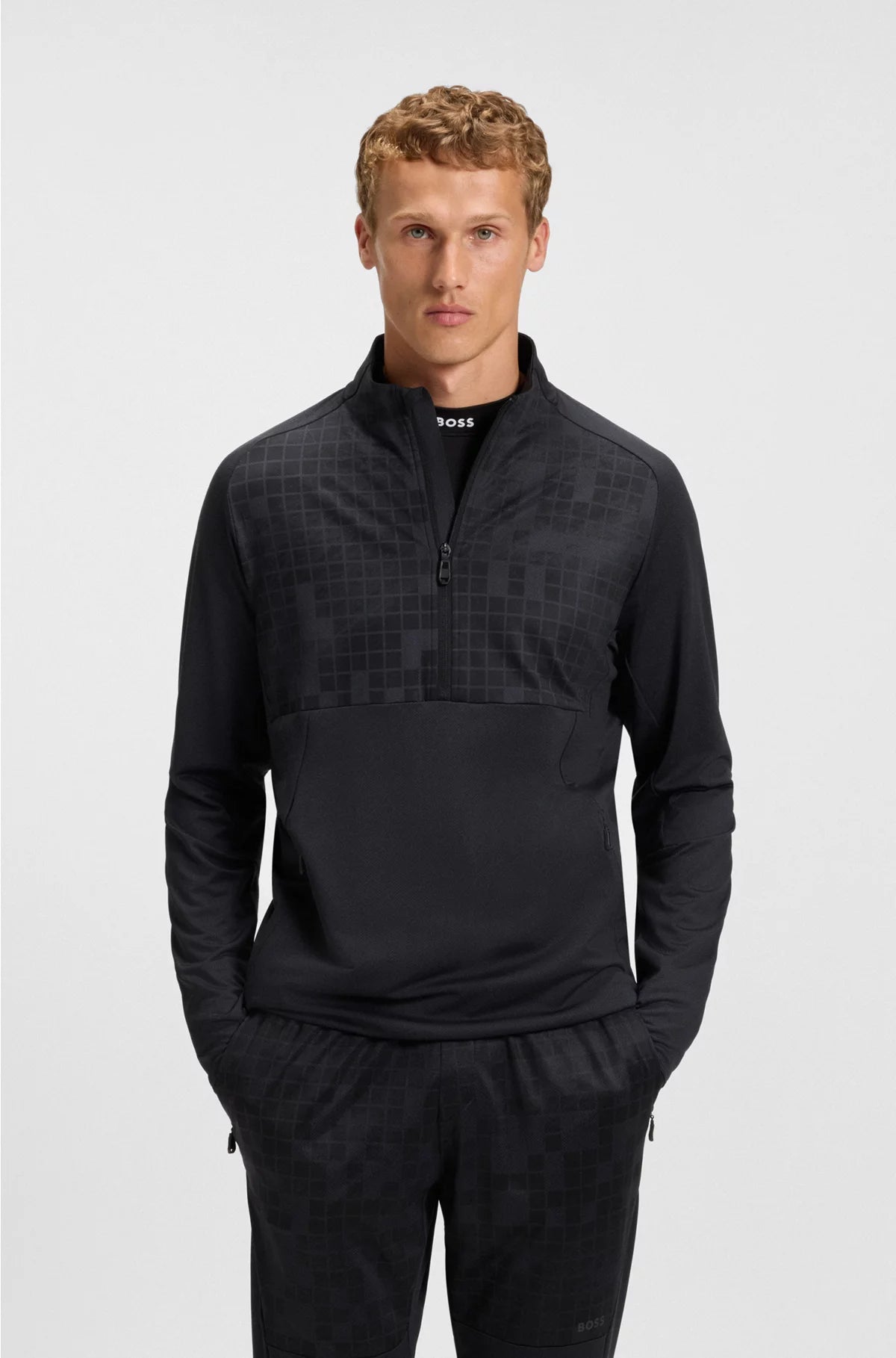 ACTIVE HALF-ZIP SWEATSHIRT IN PRINTED QUICK-DRY FABRIC