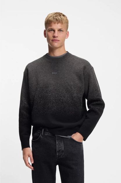 WOOL-BLEND SWEATER WITH DEGRADE PATTERN