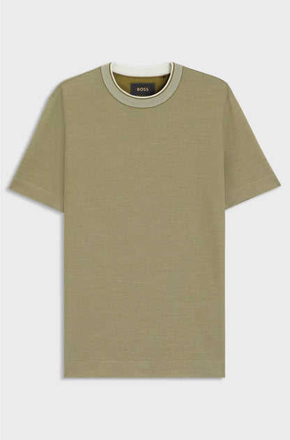 MICRO-STRUCTURED T-SHIRT IN COTTON AND SILK